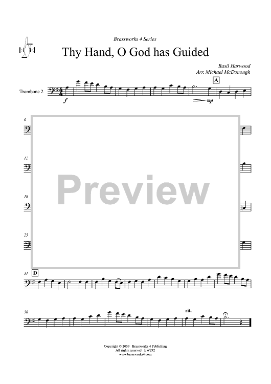 Thy Hand, O God has Guided - Trombone 2
