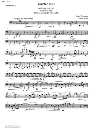 String Quintet C Major D956 - Cello 2