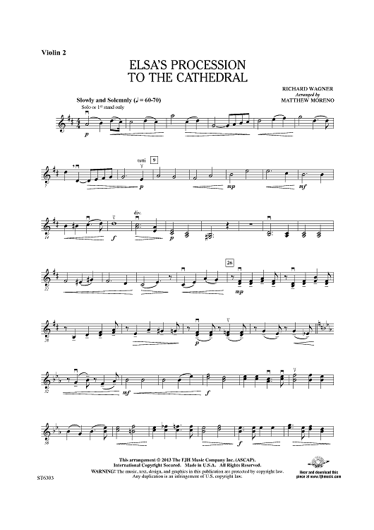 Elsa's Procession to the Cathedral - Violin 2