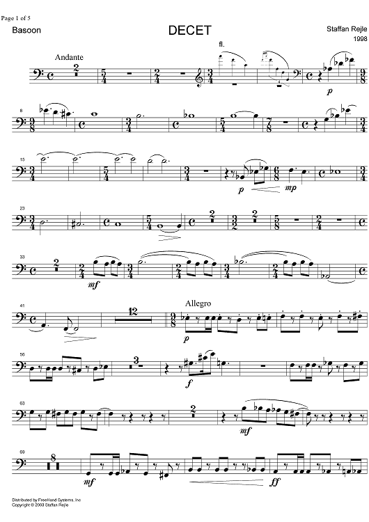 Decet - Bassoon