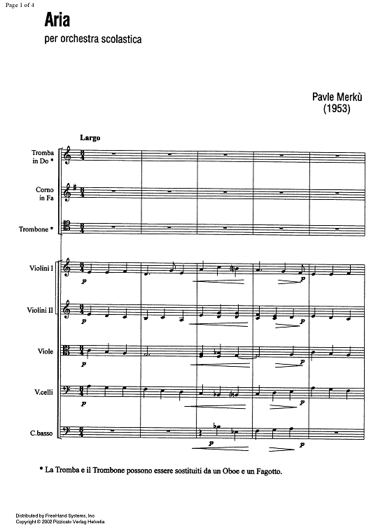 Aria - Full Score