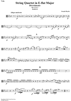 Divertimento in E-Flat Major, Op. 9, No. 2 - Viola