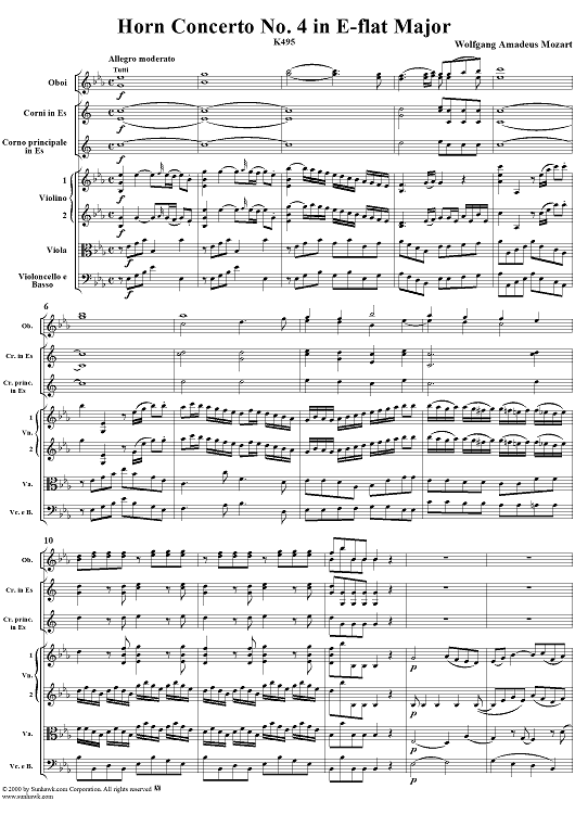 Horn Concerto No. 4 in E-flat Major, K495