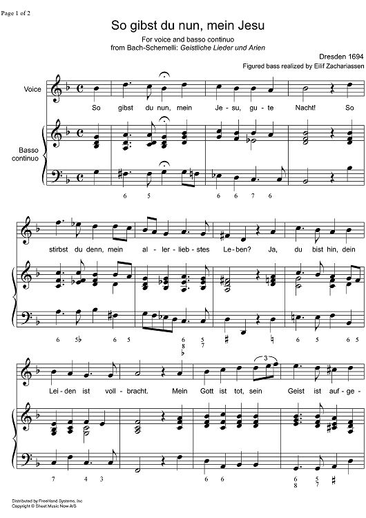 So gibst du nun, mein Jesu