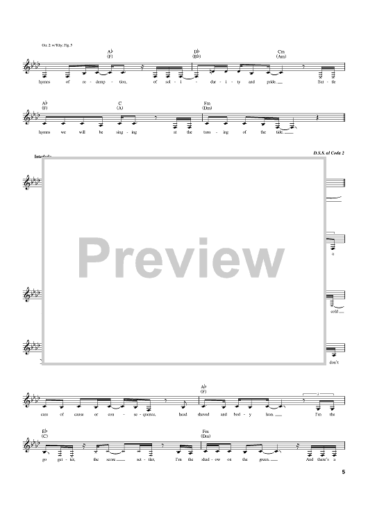 Battle Hymns" Sheet Music by Tom Morello; The Nightwatchman for Guitar  Tab - Sheet Music Now