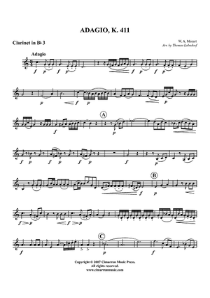 Adagio, K. 411 - Clarinet 3