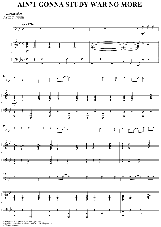 Ain't Gonna Study War No More