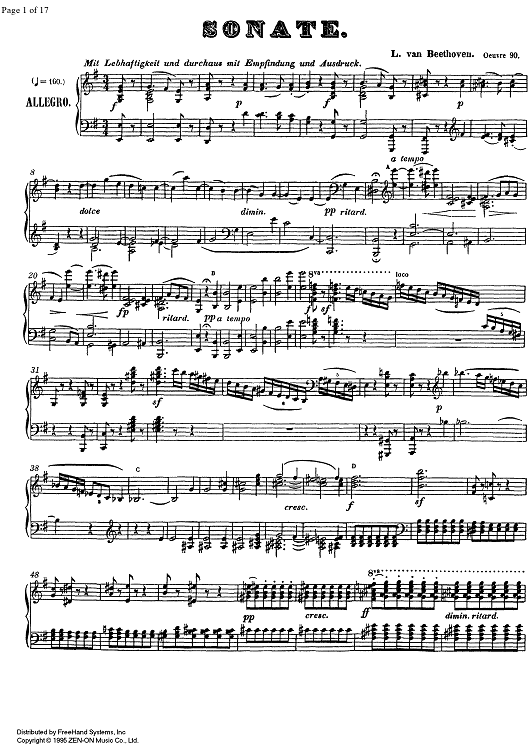 Sonata No.27 e minor Op.90 - Piano