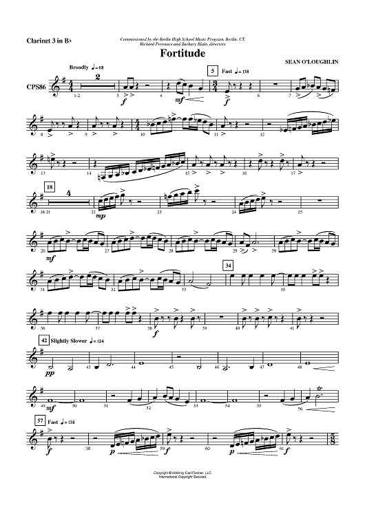 Fortitude - Clarinet 3 in B-flat
