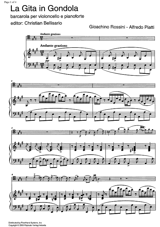 La Gita in Gondola (barcarola) - Score