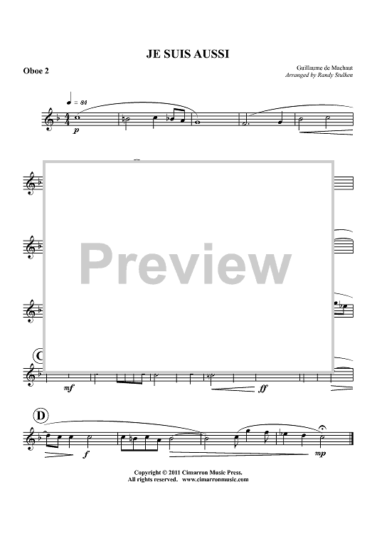 Je Suis Aussi - Oboe 2