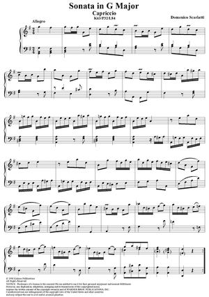 Sonata in G major, K. 63 (Capriccio)