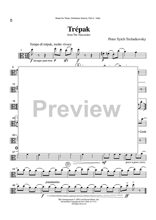 Trépak from the Nutcracker - Part 2 Viola