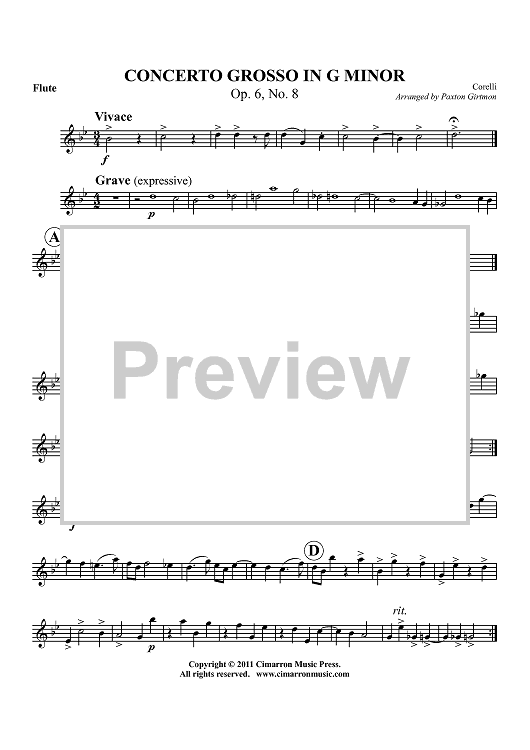 Concerto Grosso in G Minor - Op. 6, No. 8 - Oboe 1