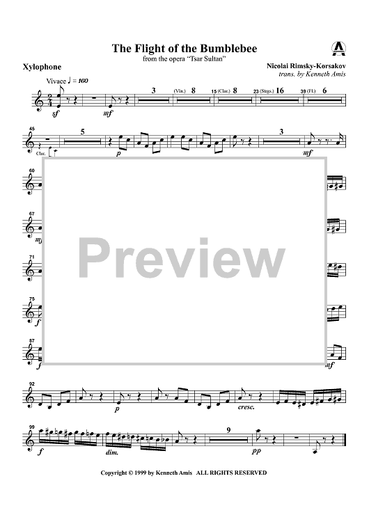 The Flight of the Bumblebee from the opera "Tsar Sultan" - Xylophone