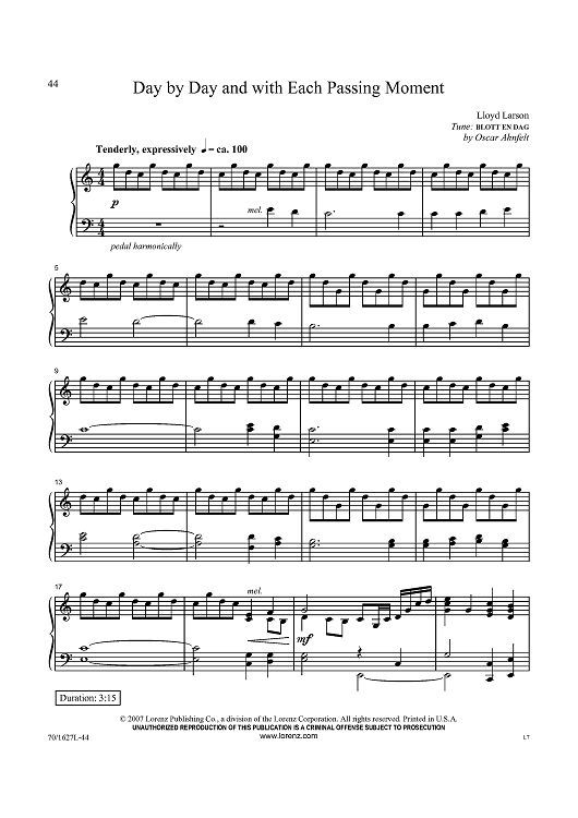 Day by Day and with Each Passing Moment