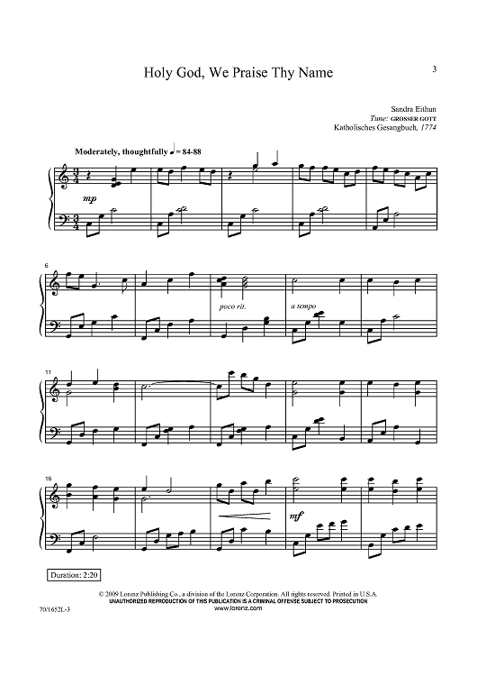 Holy God, We Praise Thy Name