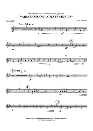 Variations on "Adeste Fidelis" - Horn in F