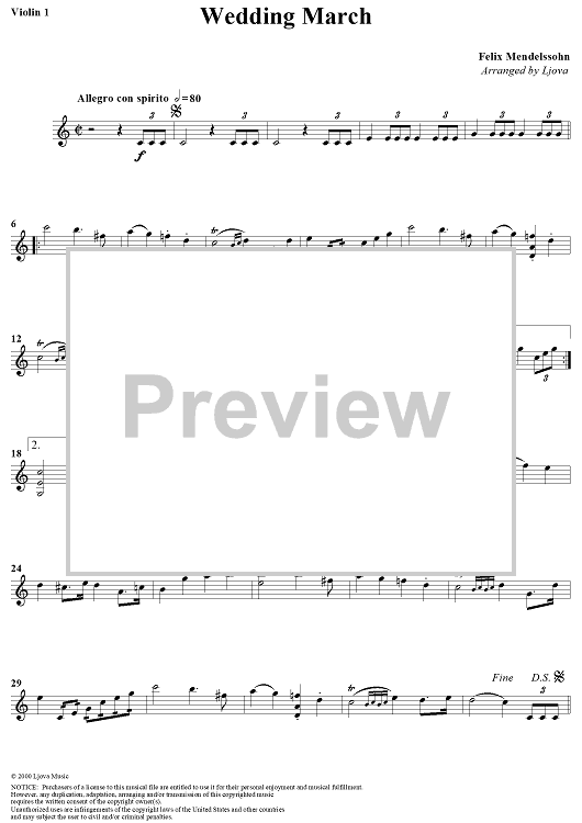 Wedding March - Violin 1