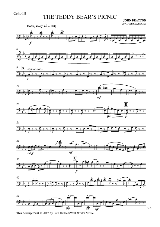 The Teddy Bears' Picnic - Cello 3