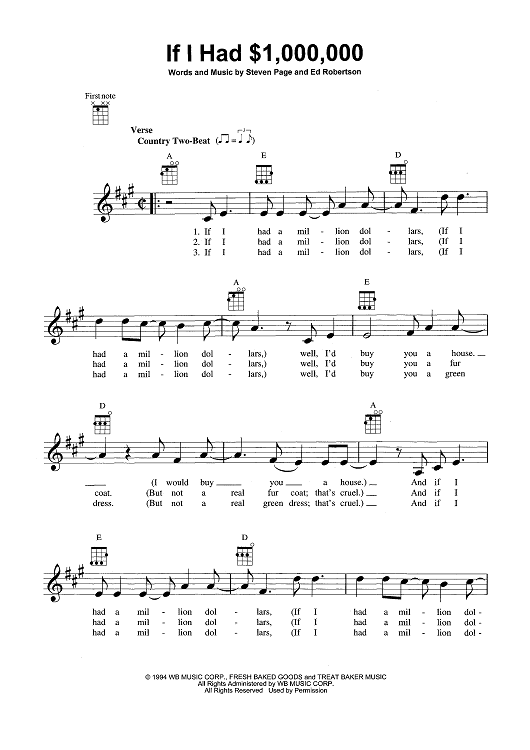 If I Had A Million Dollars