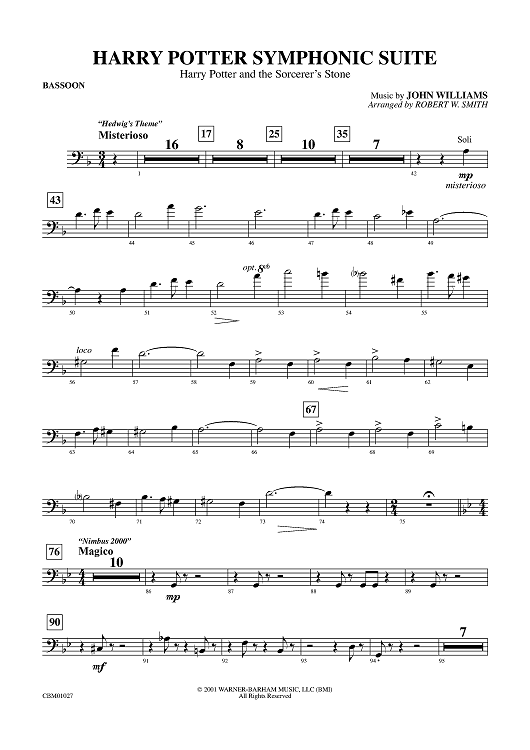 Harry Potter Symphonic Suite - Bassoon