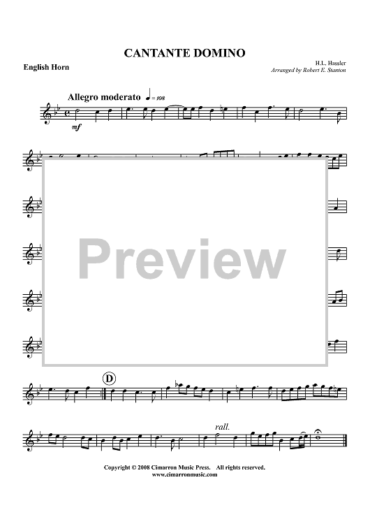 Cantate Domino - English Horn