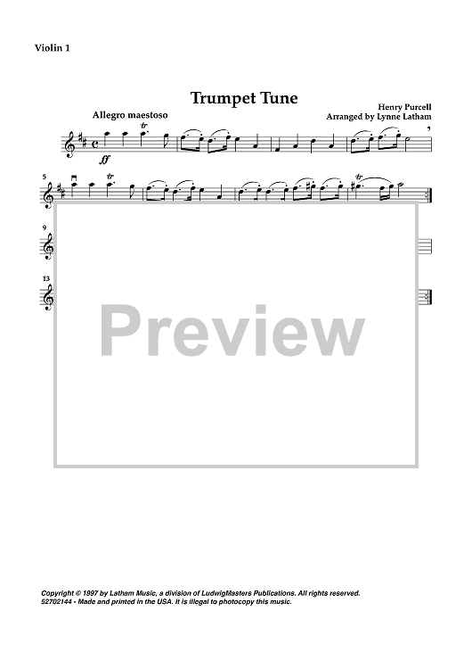Trumpet Tune - Violin 1