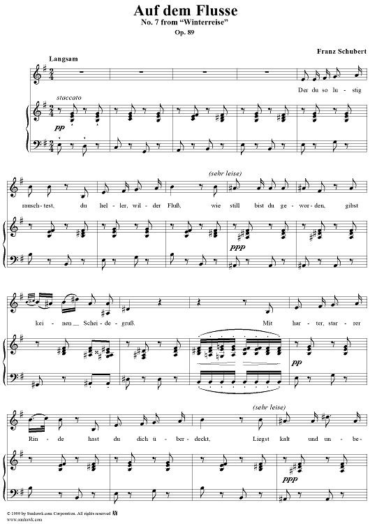 Winterreise (Song Cycle), Op.89, No. 07 - Auf dem Flusse, D911 - No.7 from "Winterreise"  Op.89