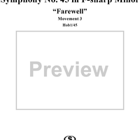 Symphony No. 45 in F-sharp Minor  ("Farewell")  movt. 3 - Hob1/45 - Full Score
