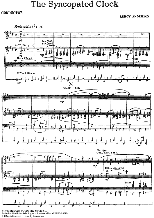 The Syncopated Clock - Condensed Score