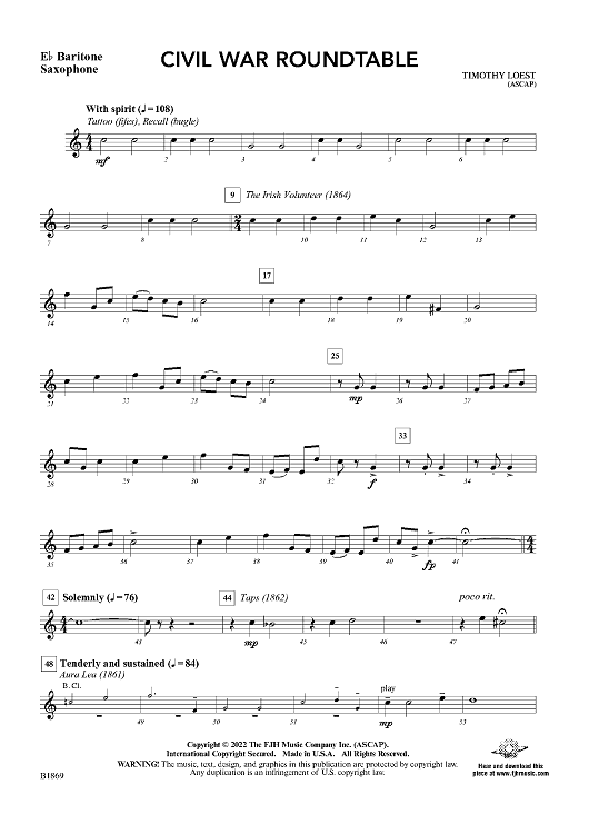 Civil War Roundtable - Eb Baritone Sax