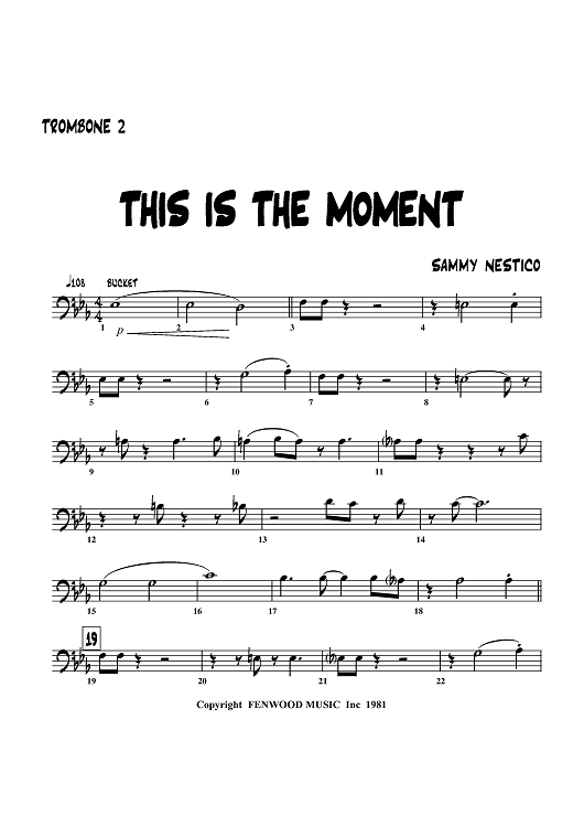 This Is The Moment - Trombone 2