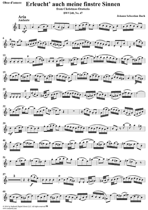 "Erleucht' auch meine finstre Sinnen", Aria, No. 47 from Christmas Oratorio, BWV248 - Oboe d'amore