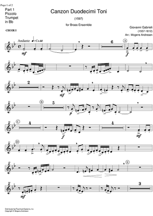 Canzon Duodecimi Toni - Piccolo Trumpet in B-flat