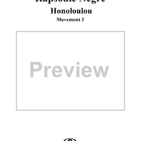 Rapsodie Nègre, III. Honoloulou - Score