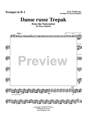 Suite from ''The Nutcracker''. Danse russe Trépak - Trumpet 1