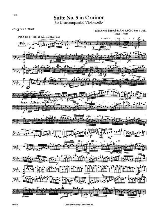 Sonata No. 5 in C minor for Unaccompanied Violoncello