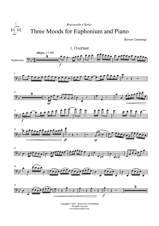 Three Moods for Euphonium and Piano - Euphonium BC