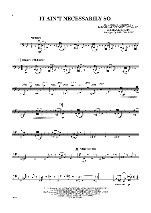 It Ain't Necessarily So - Cello