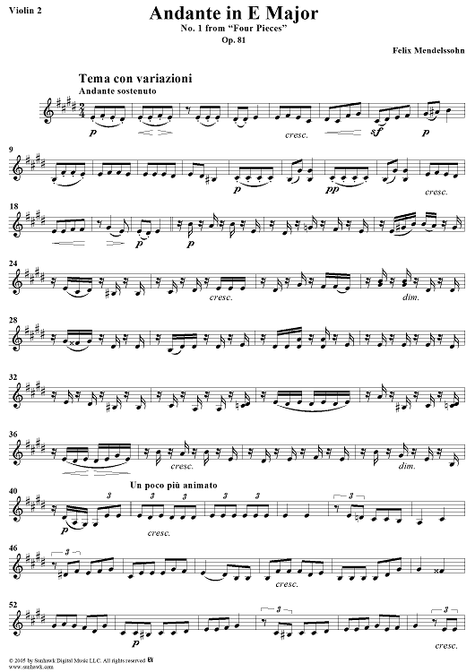 No. 1: Andante - Violin 2