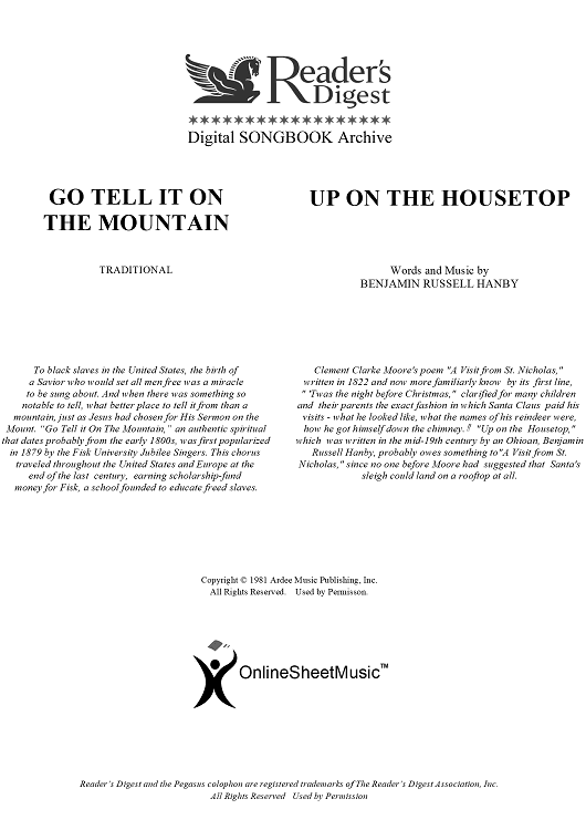 Go Tell It On The Mountain / Up On The Housetop
