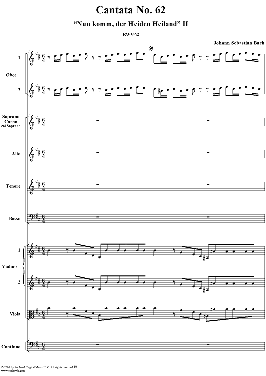 Cantata No. 62: Nun Komm, der Heiden Heiland: II, BWV62