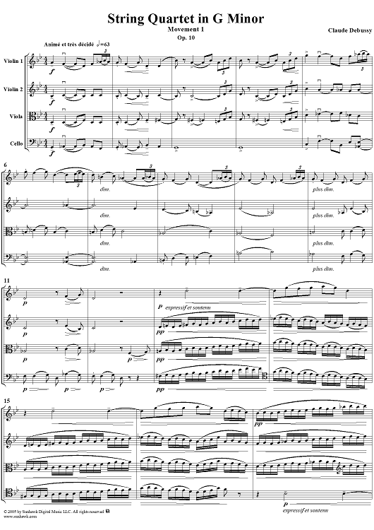 String Quartet In G minor, Movt. 1