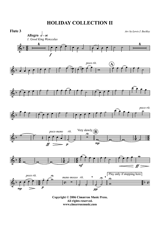Holiday Collection II - Flute 3
