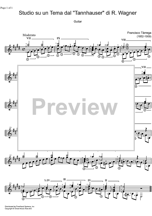 Studio su un tema dal Tannhauser di R. Wagner