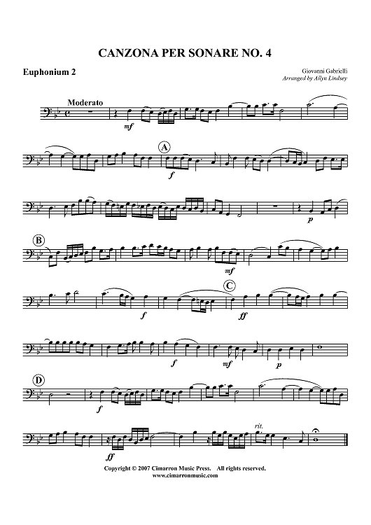 Canzona per Sonare No. 4 - Euphonium 2