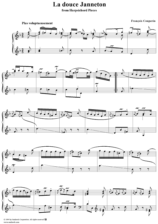 Harpsichord Pieces, Book 4, Suite 20, No.6:  La douce Janneton