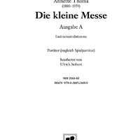 Die Kleine Messe - Score (also Performing Score)