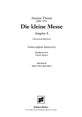 Die Kleine Messe - Score (also Performing Score)